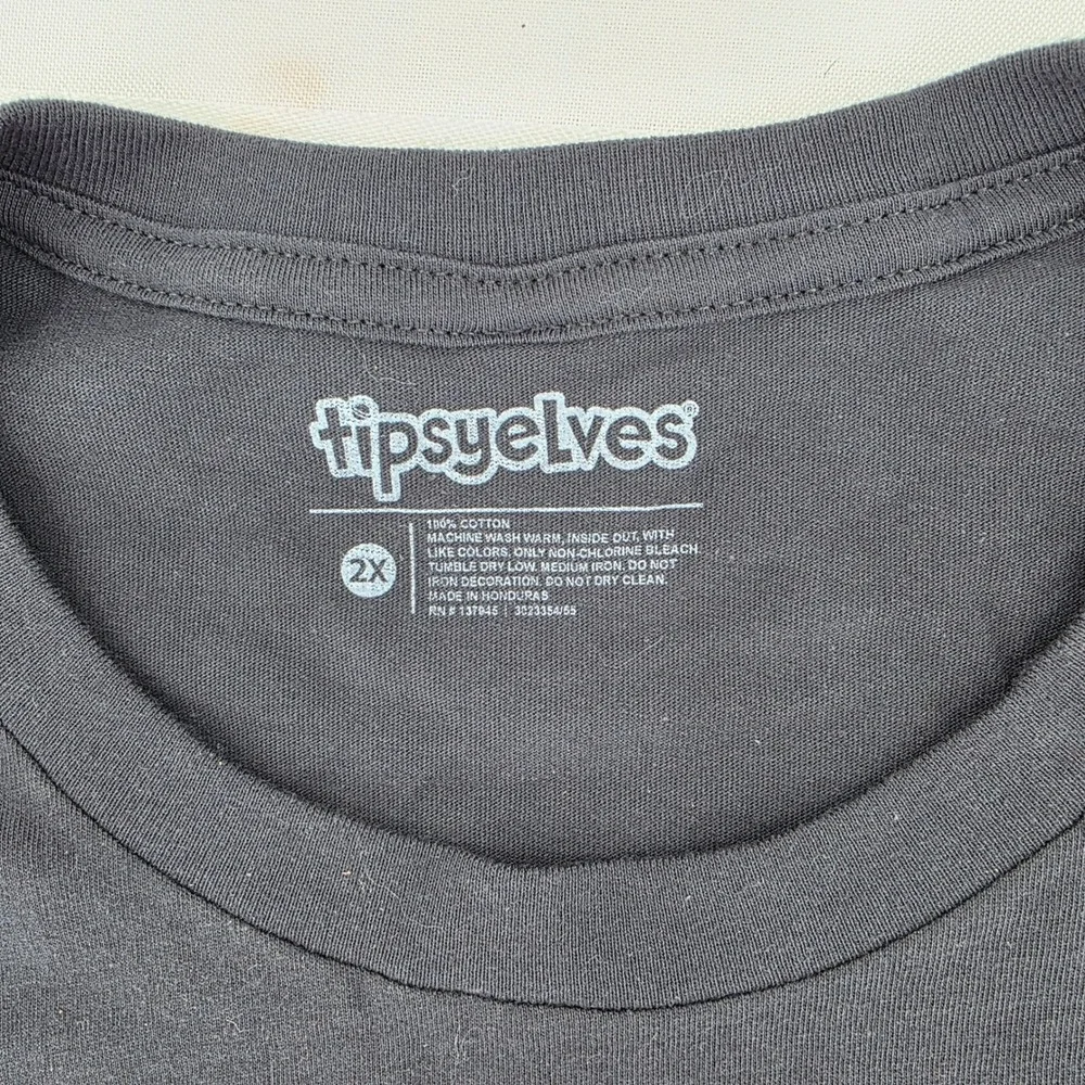 Tipsy‎ Elves Gray Girl Gang Tiger Graphic Print Crew Neck Short Sleeve 2XL NWT